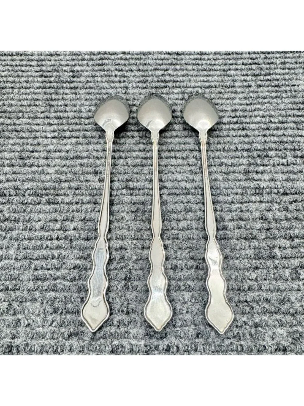 Lot Of 3 Oneida VALERIE Iced Tea Spoons Teaspoon Distinction Deluxe HH Stainless